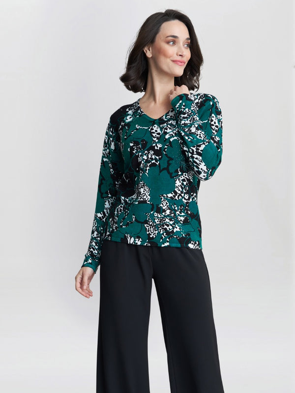 Gina Bacconi Leanna Abrstact Leopard Pint Jumper