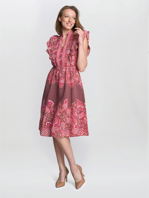 Gina Bacconi Liat Boho Paisley Dress