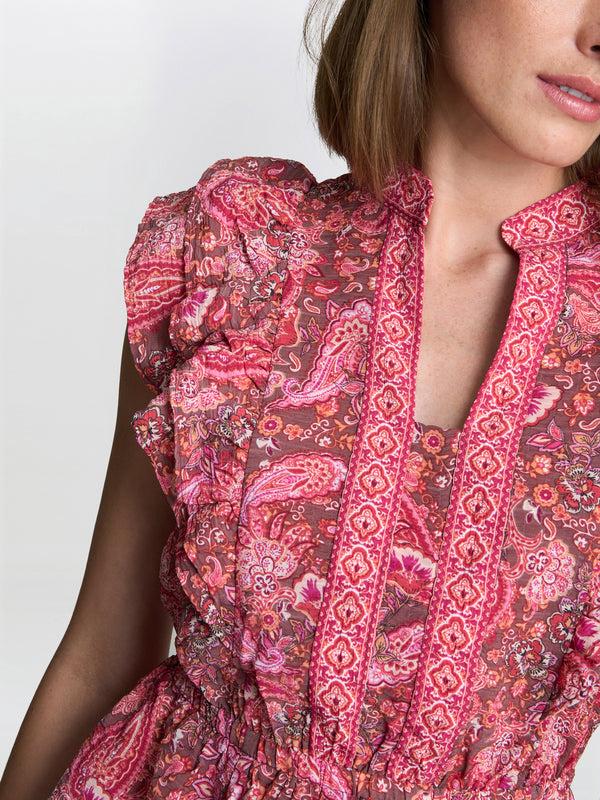 Gina Bacconi Liat Boho Paisley Dress
