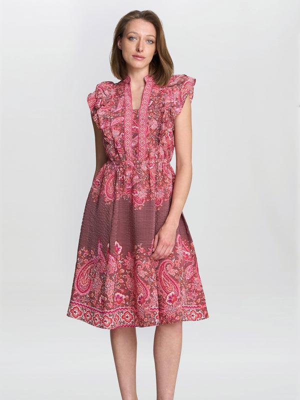 gina bacconi Liat boho paisley dress