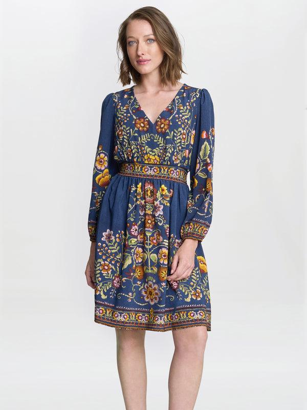 gina bacconi Liberty embroidered dress