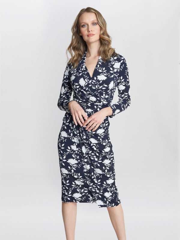 gina bacconi Linda jersey wrap dress