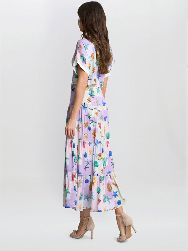 Gina Bacconi Liv Seashell Print Shirt Dress