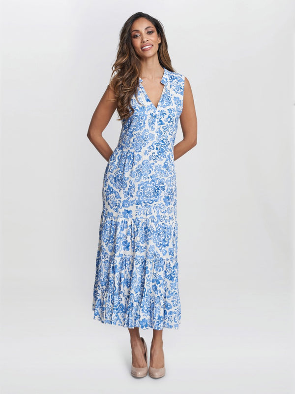 gina bacconi Lolita sleeveless summer dress Blue