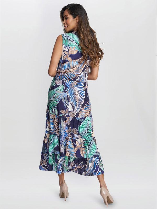 Gina Bacconi Lolita Sleeveless Summer Dress Navy