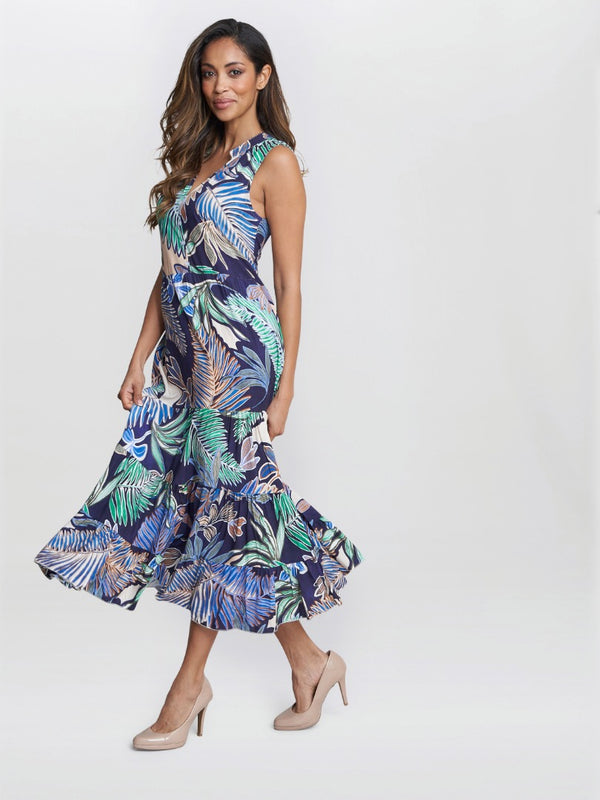 gina bacconi Lolita sleeveless summer dress Navy