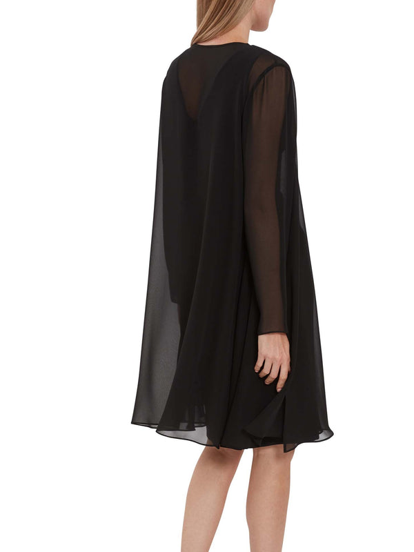Gina Bacconi Long Chiffon Jacket BLACK
