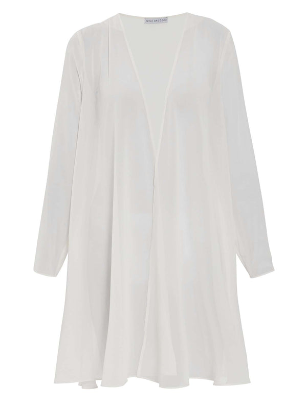 gina bacconi Long chiffon jacket CHALK LIGHT