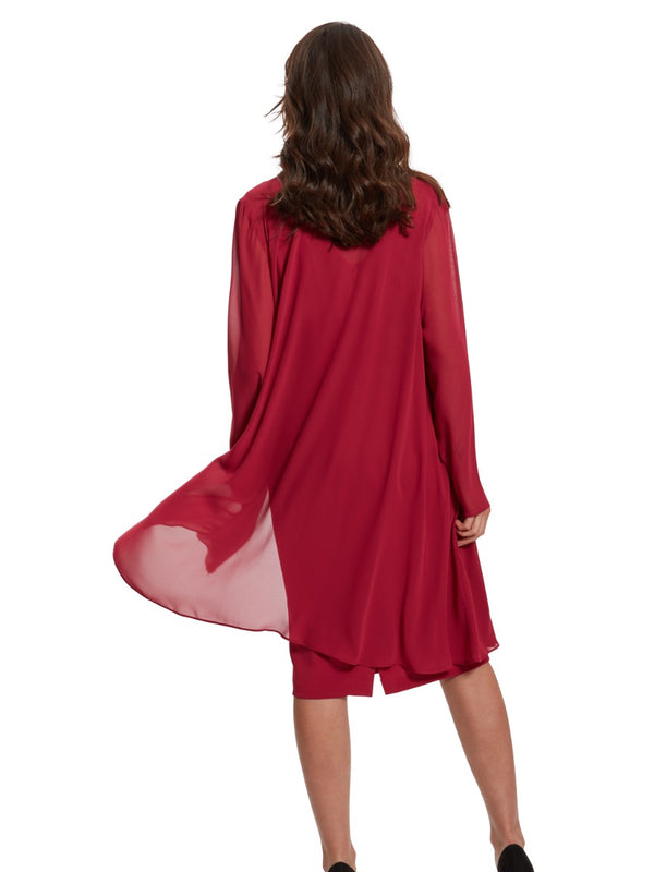 Gina Bacconi Long Chiffon Jacket DAMSON