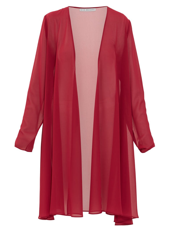 gina bacconi Long chiffon jacket DAMSON