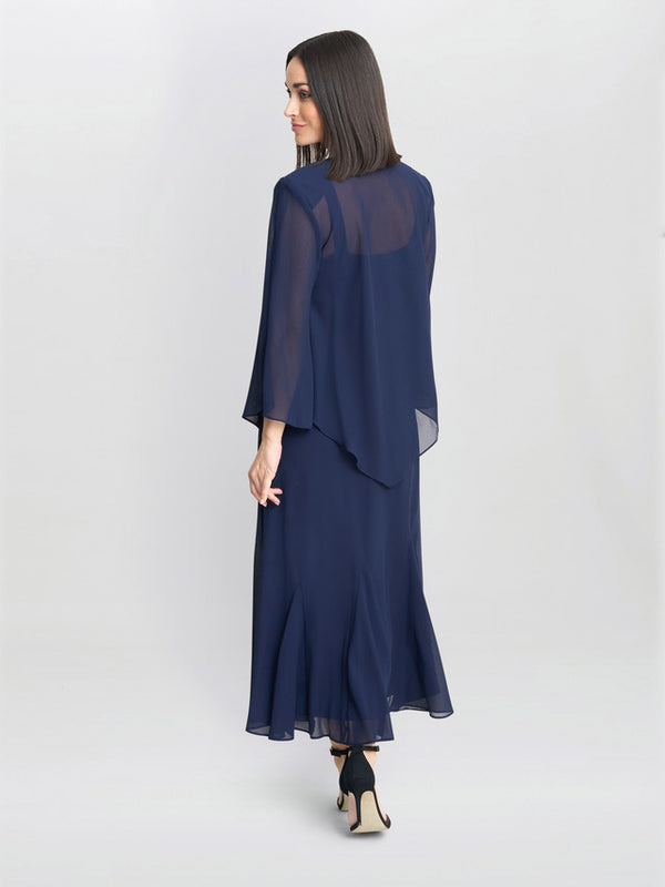 Gina Bacconi Lorna Beaded Chiffon Dress And Jacket