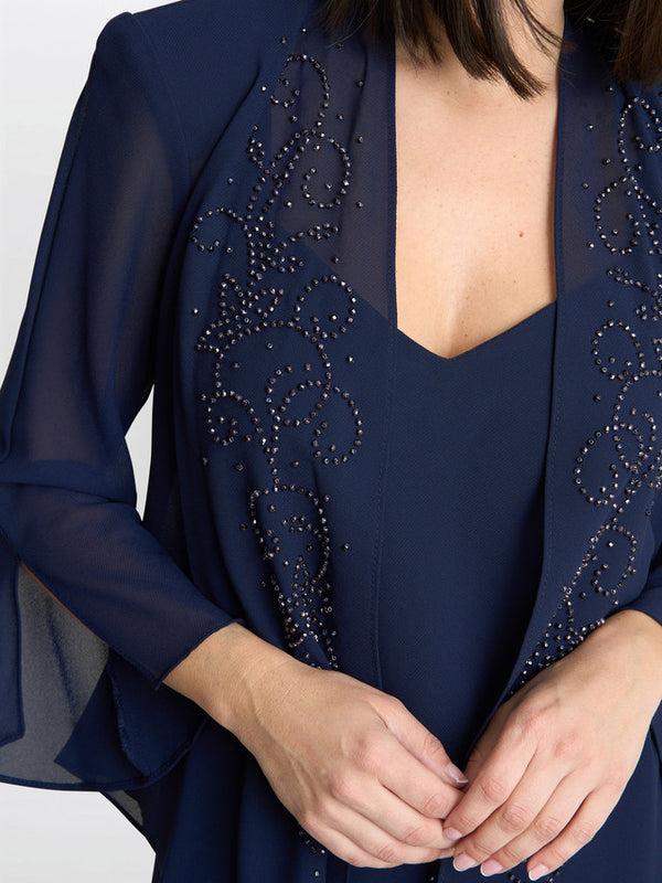 Gina Bacconi Lorna Beaded Chiffon Dress And Jacket