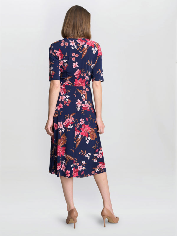 Gina Bacconi Lou Floral Print Midi Dress