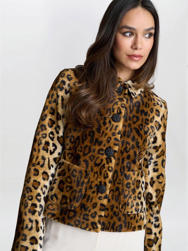 gina bacconi Madelyn leopard jacket