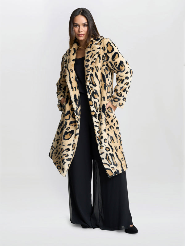 Gina Bacconi Madison Leopard Coat Leopard