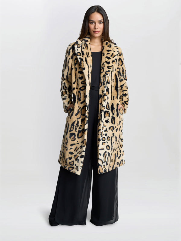 gina bacconi Madison leopard coat Leopard