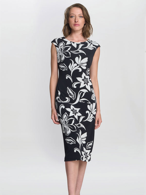 gina bacconi Marjorie floral shift dress