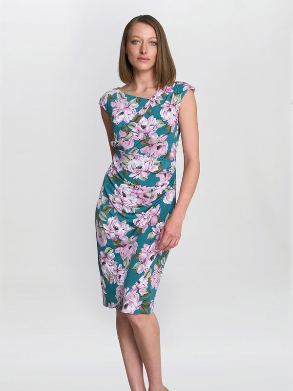 gina bacconi Martha floral print dress