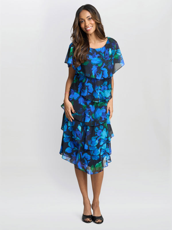 gina bacconi Matilda floral tier dress
