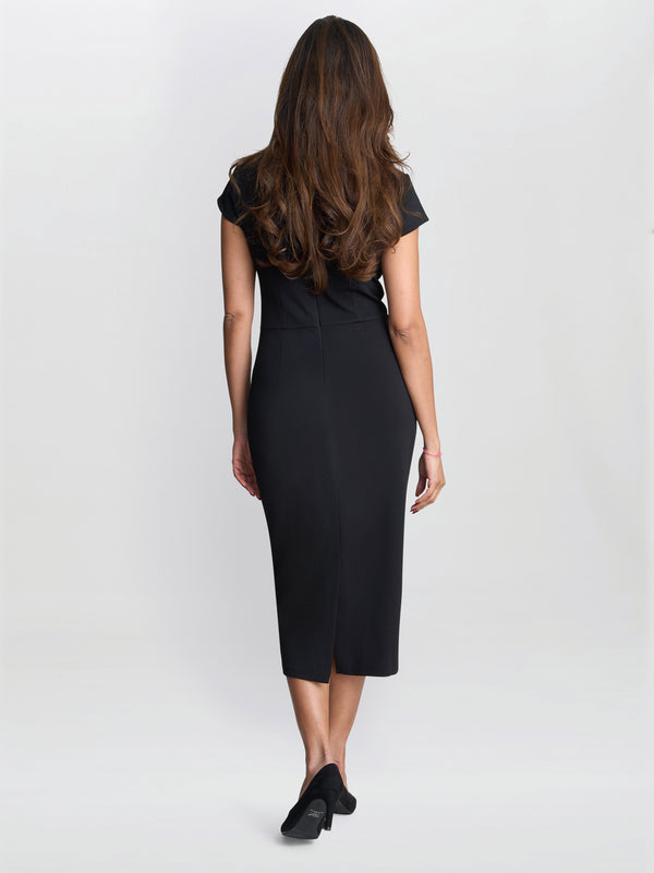 Gina Bacconi Maurine Ruched Midi Dress