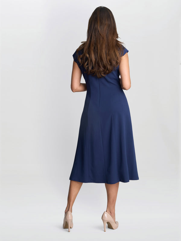 Gina Bacconi Maxene Fit And Flare Midi Dress