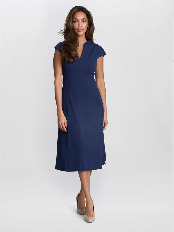 Gina Bacconi Maxene Fit And Flare Midi Dress