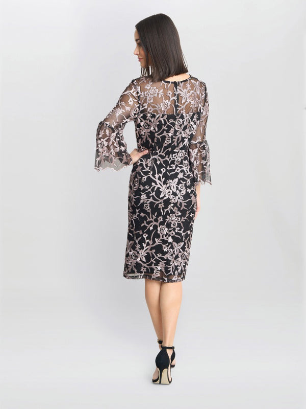 Gina Bacconi Maxine Embroidered Shift Dress