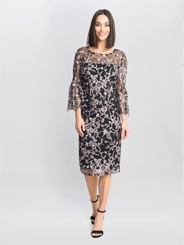 Gina Bacconi Maxine Embroidered Shift Dress