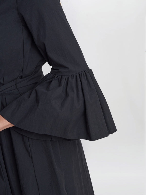Gina Bacconi Melinda Taffeta Shirt Dress Black