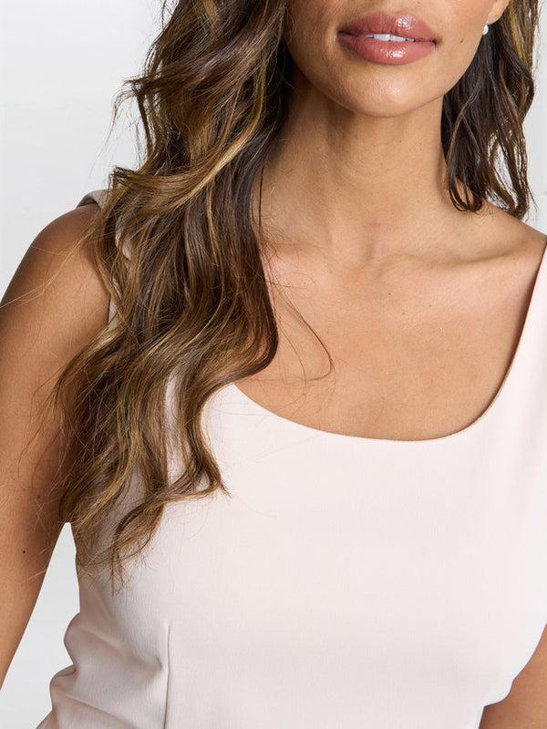 Gina Bacconi Merna Crepe Shift Dress Antique Rose