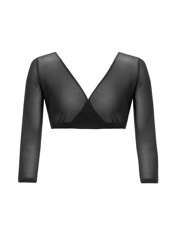 gina bacconi Mesh sleeve under top BLACK