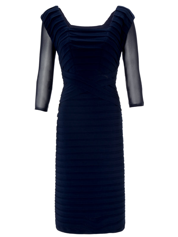 Gina Bacconi Mesh Sleeve Under Top NAVY