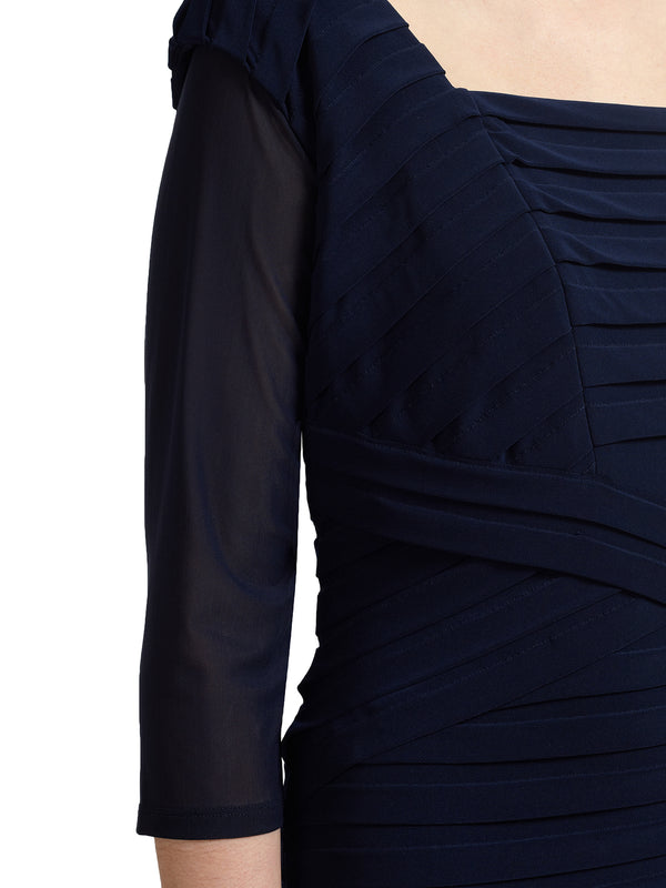 Gina Bacconi Mesh Sleeve Under Top NAVY
