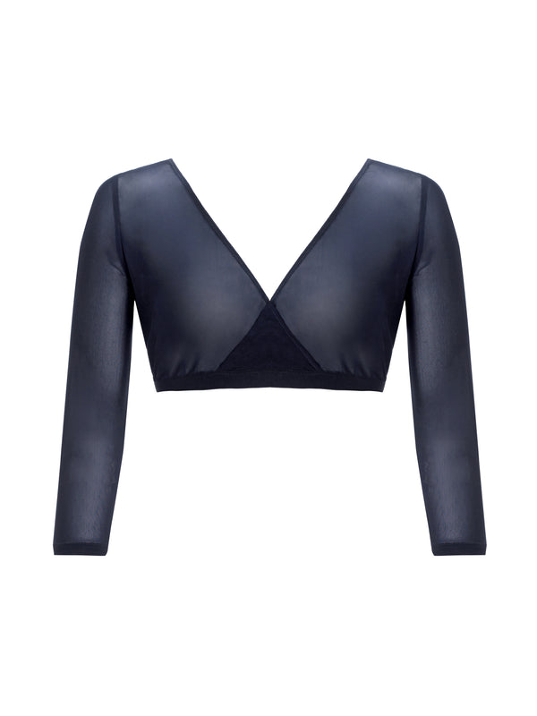 gina bacconi Mesh sleeve under top NAVY