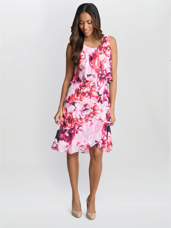 Gina Bacconi Mila Floral Tier Dress