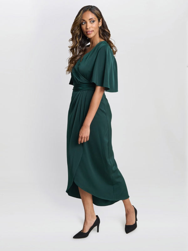 Gina Bacconi Misha V Neck Midi Dress