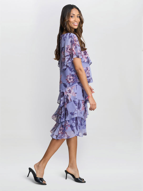Gina Bacconi Mollie Chiffon Dress With Beaded Edge