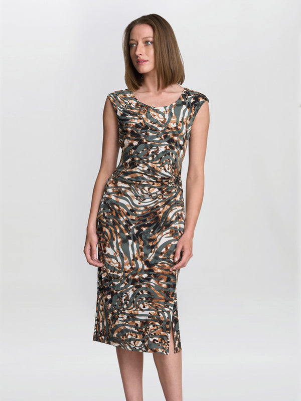 gina bacconi Mona abstract print dress