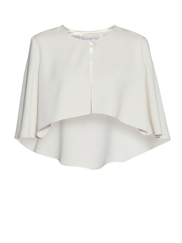 gina bacconi Moss crepe cape BUTTER CREAM