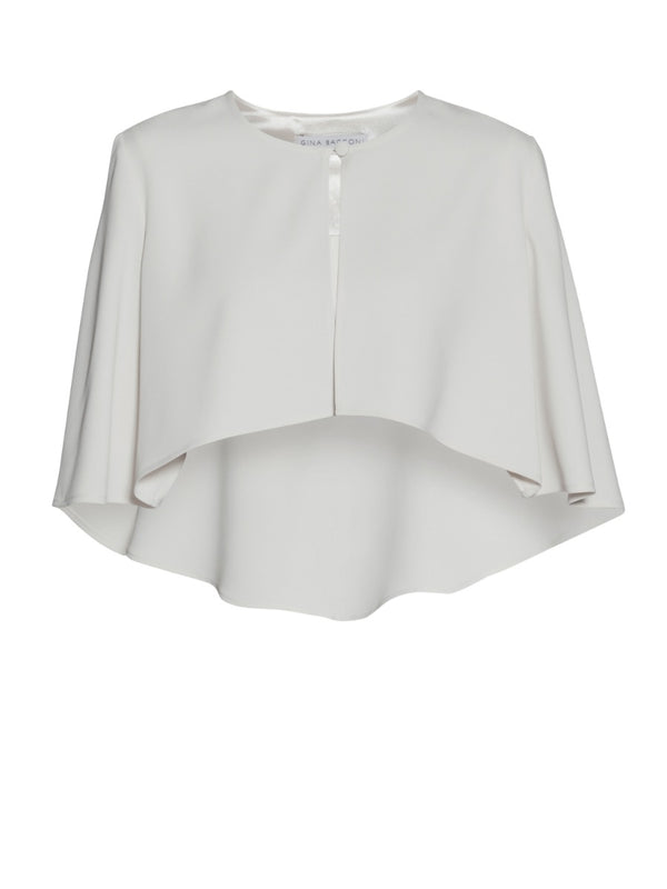 gina bacconi Moss crepe cape SILVER MIST