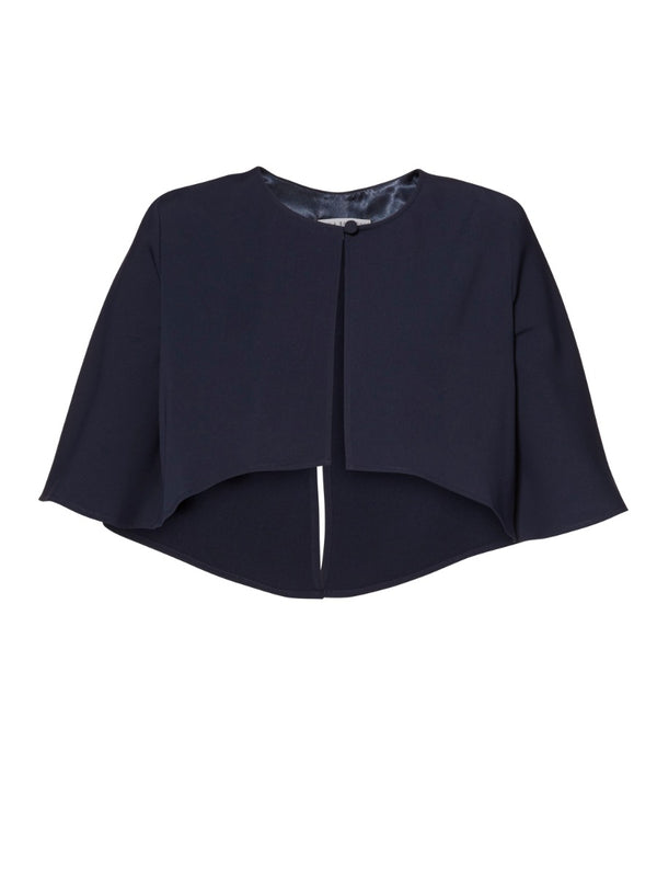 gina bacconi Moss crepe cape SPRING NAVY