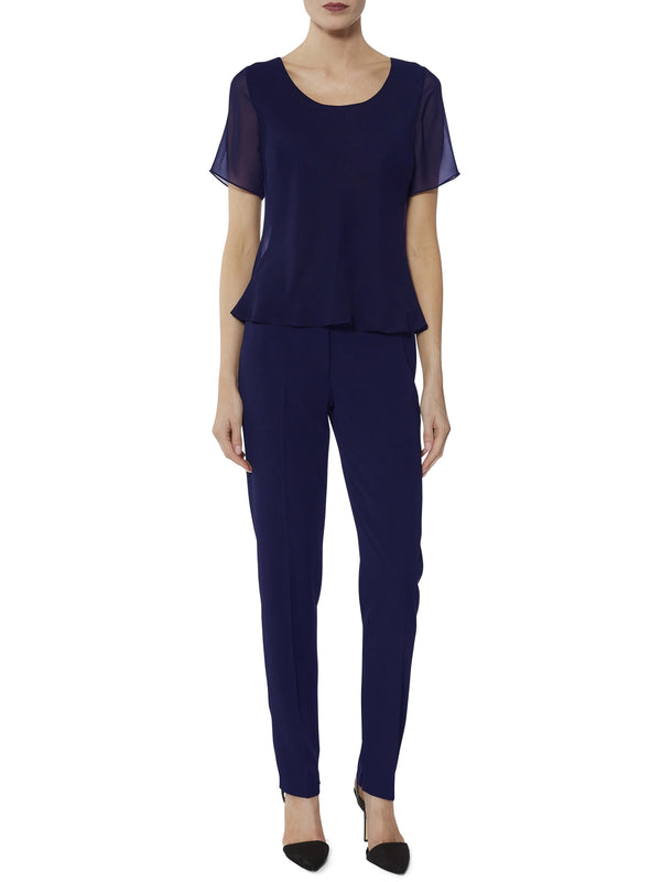 Gina Bacconi Moss Crepe Trouser With Hem Split