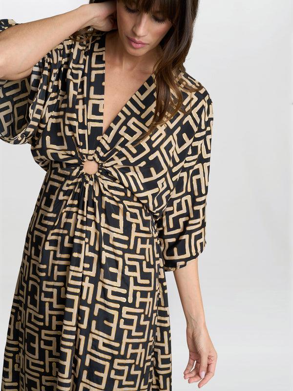 Gina Bacconi Nevaeh Stripe Maxi Dress