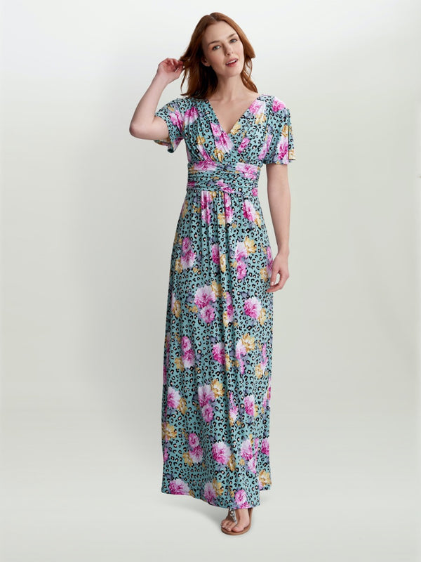 gina bacconi Niki jersey maxi dress