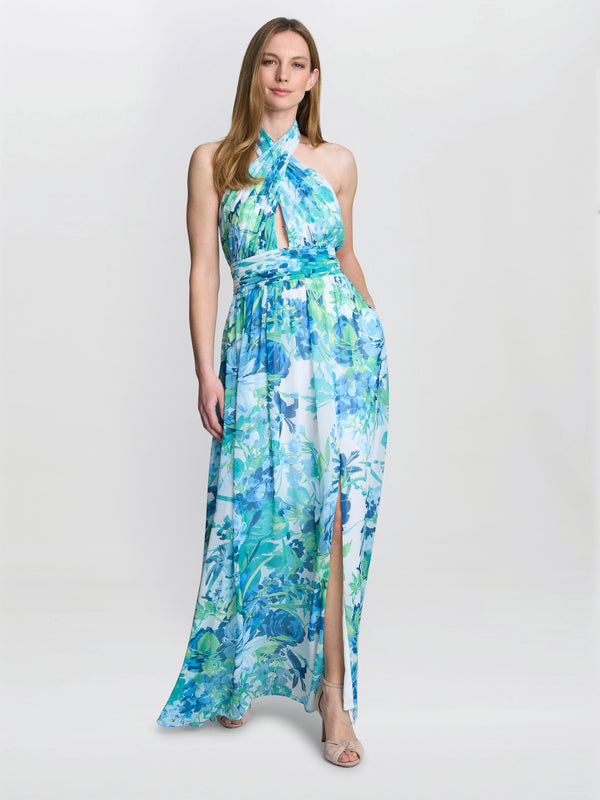 gina bacconi Pam halterneck dress