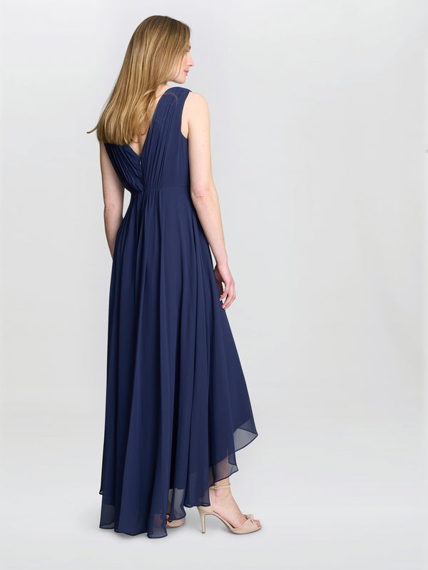 Gina Bacconi Pandora Wrap Effect Hi-lo Dress