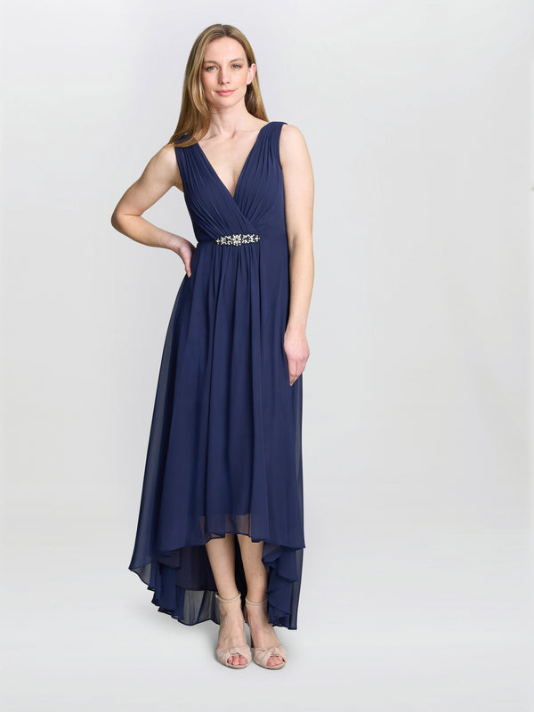 Gina Bacconi Pandora Wrap Effect Hi-lo Dress