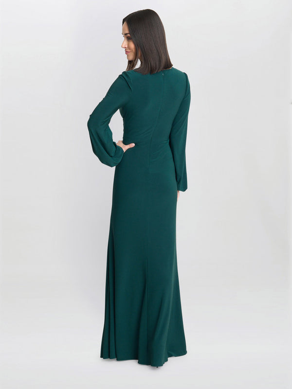 Gina Bacconi Petra Jersey Knot Front Maxi Dress