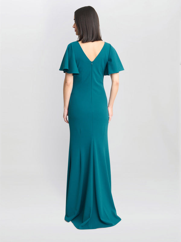 Gina Bacconi Portia Crepe Maxi Dress
