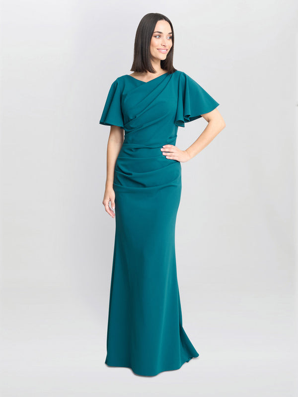 Gina Bacconi Portia Crepe Maxi Dress